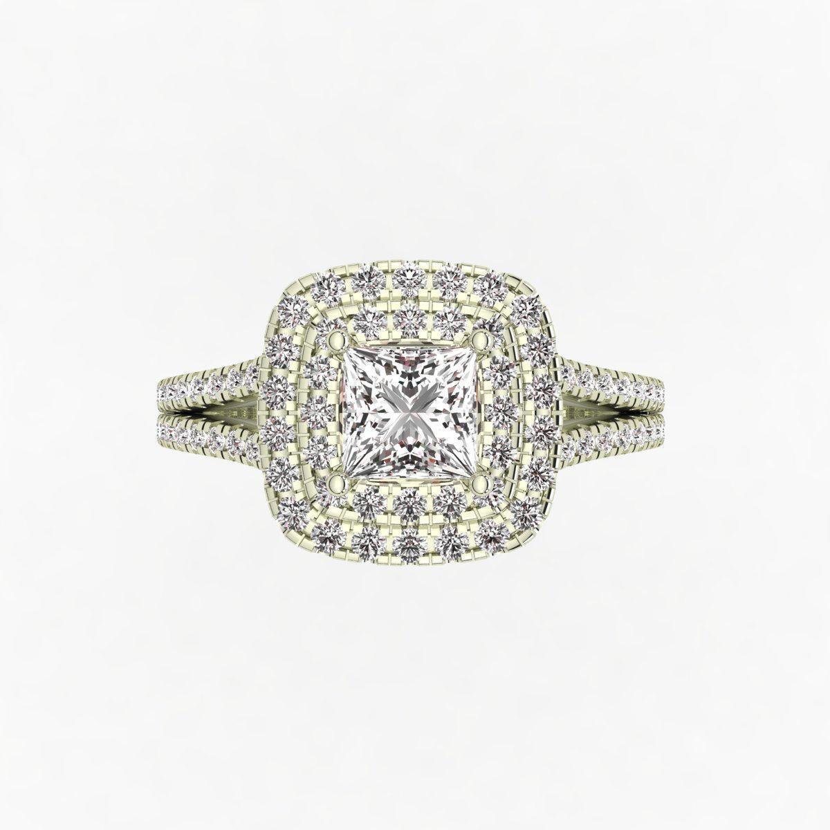 Cushion Diamond Halo Ring