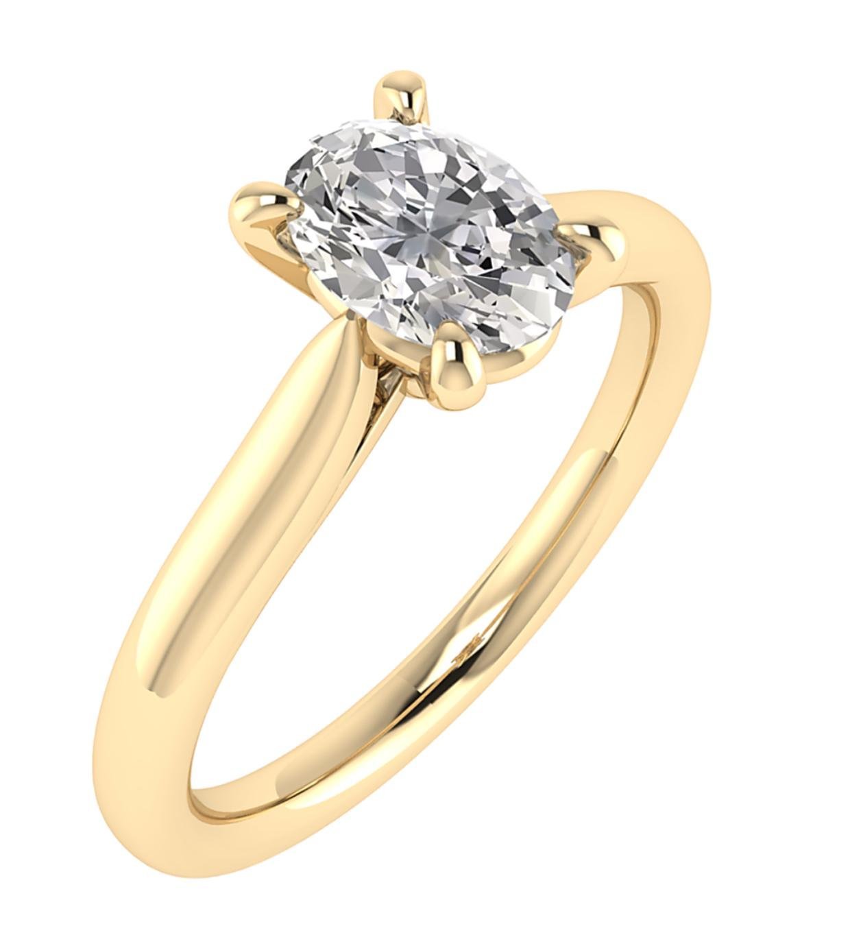 Oval Diamond Solitaire Ring
