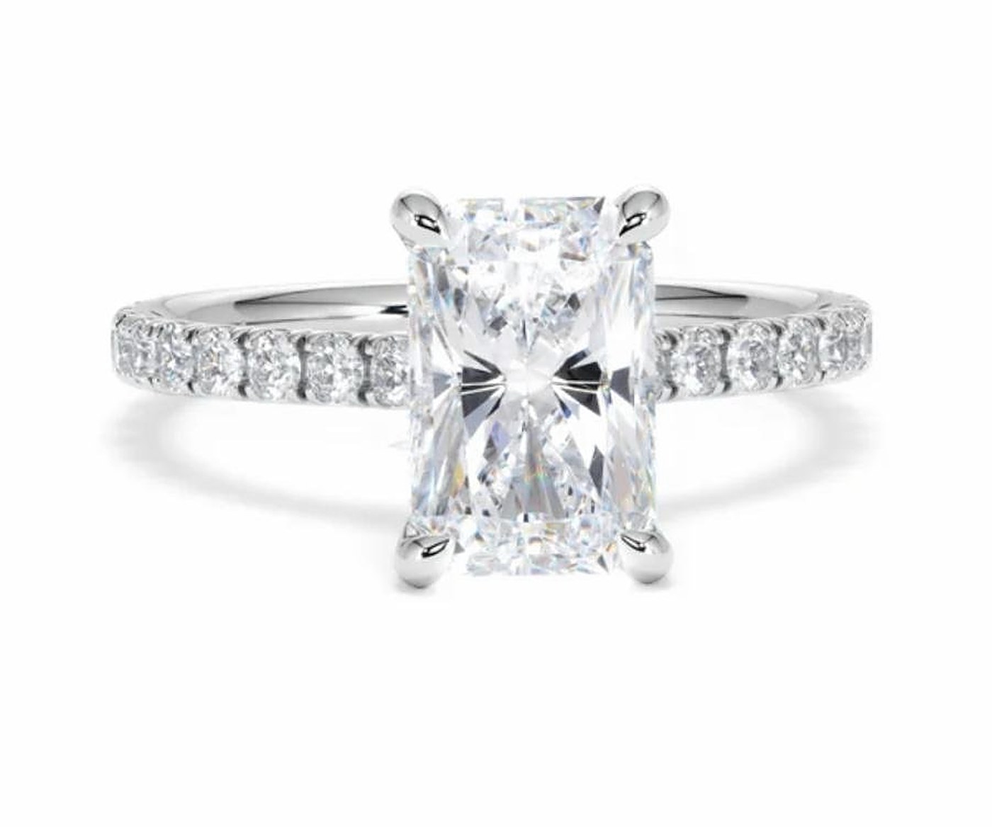 Radiant Diamond Solitaire Ring front view