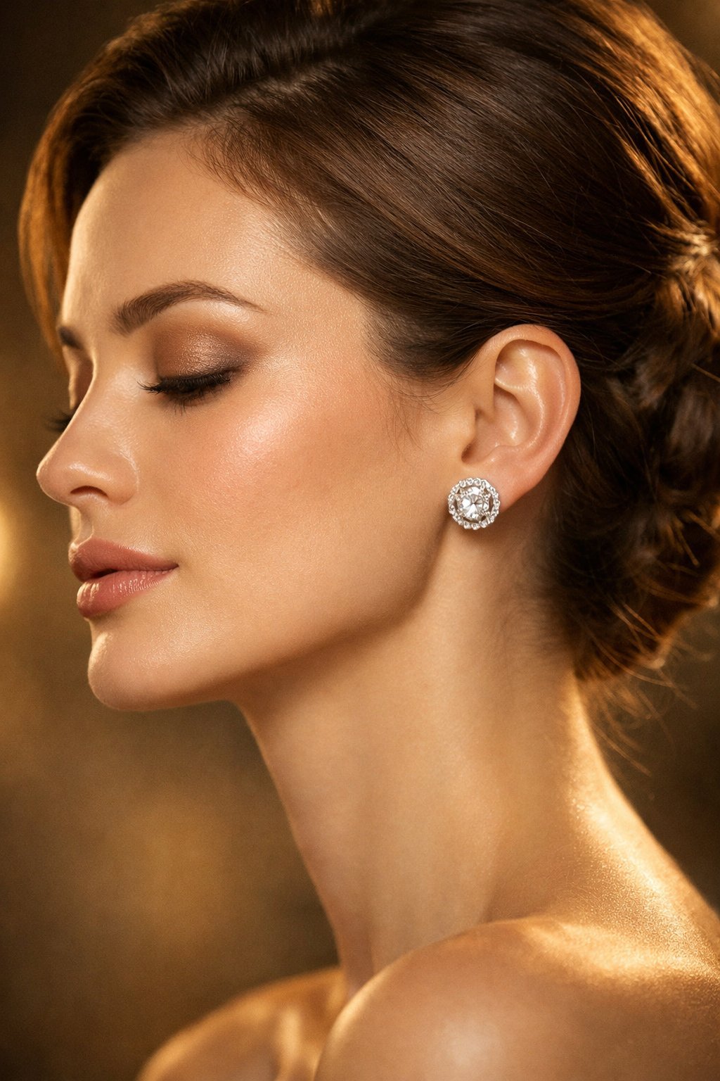 Exquisite diamond earrings editorial photography