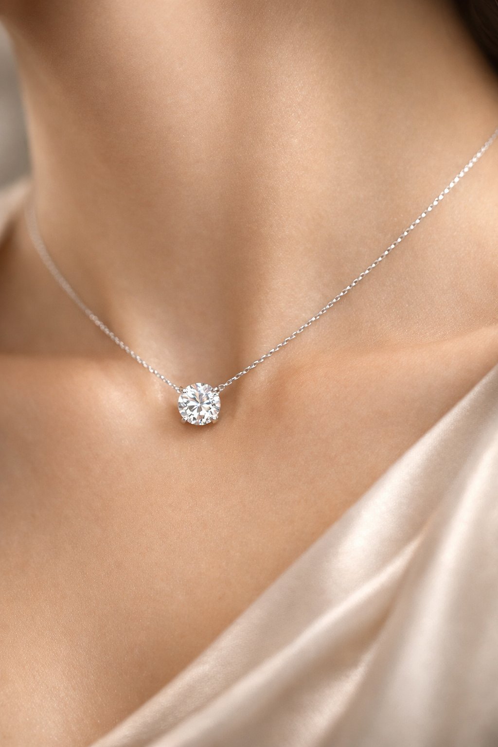 Elegant diamond pendant editorial photography