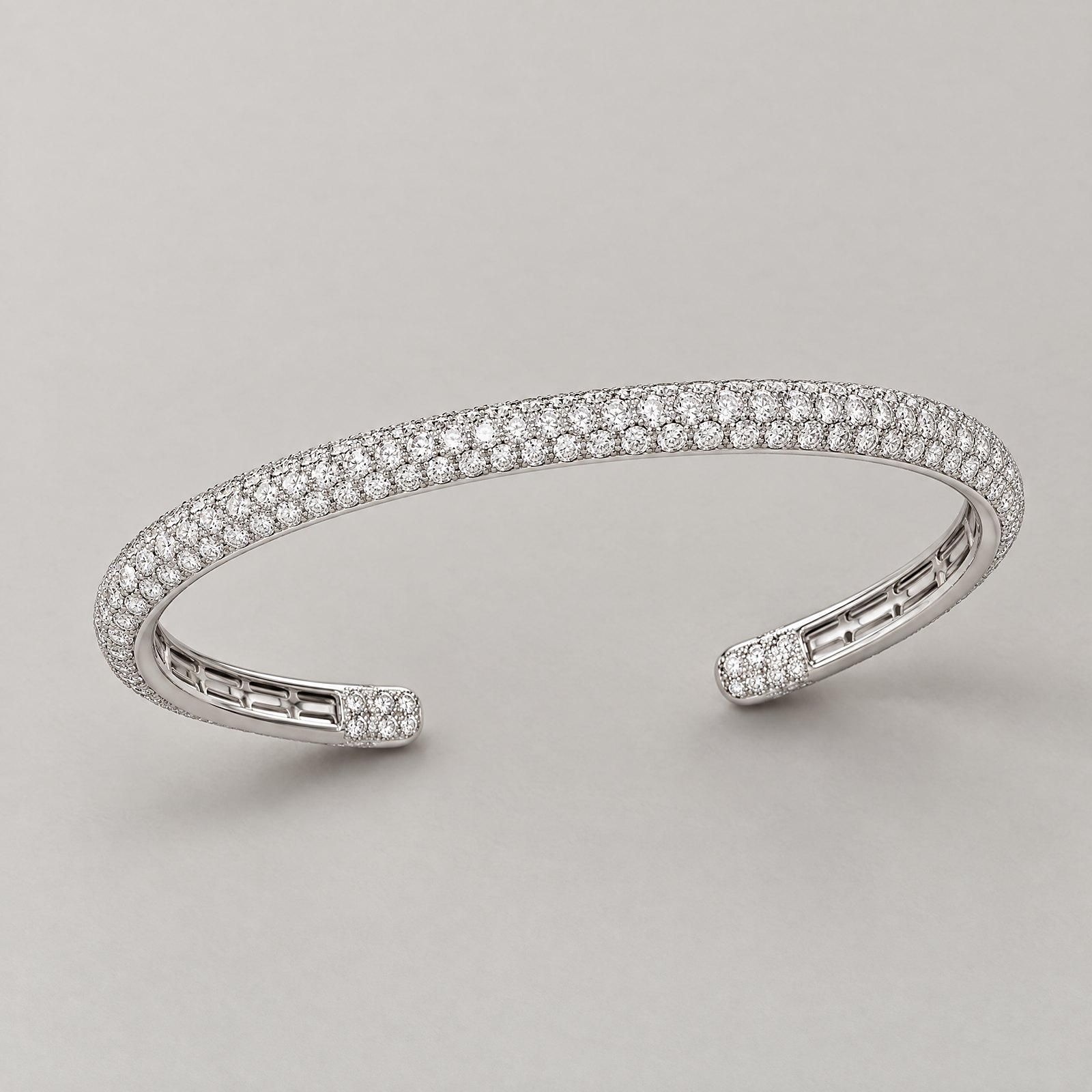 Diamond Cuff Bracelet in white gold â angled view