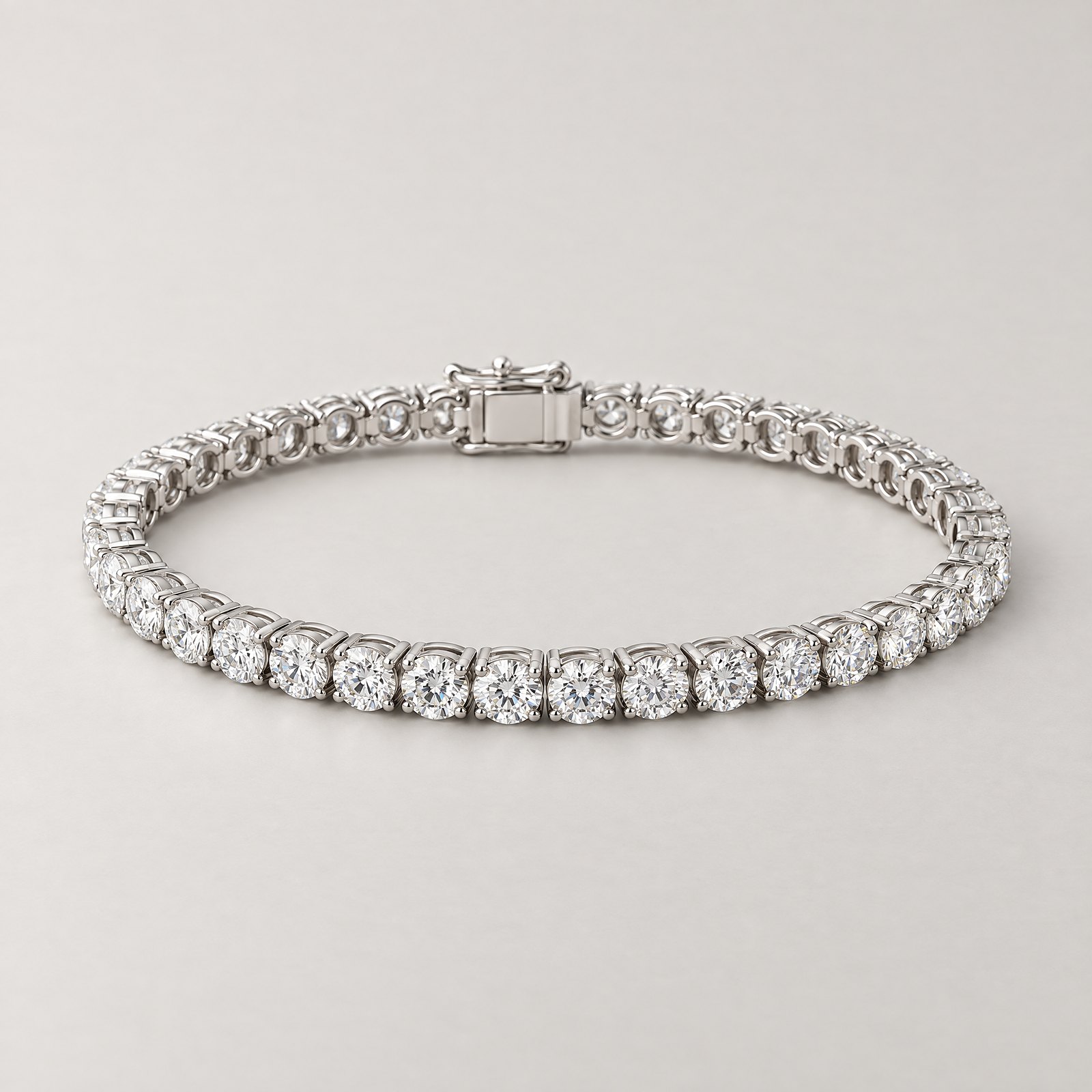 Diamond Tennis Bracelet in white gold â angled view