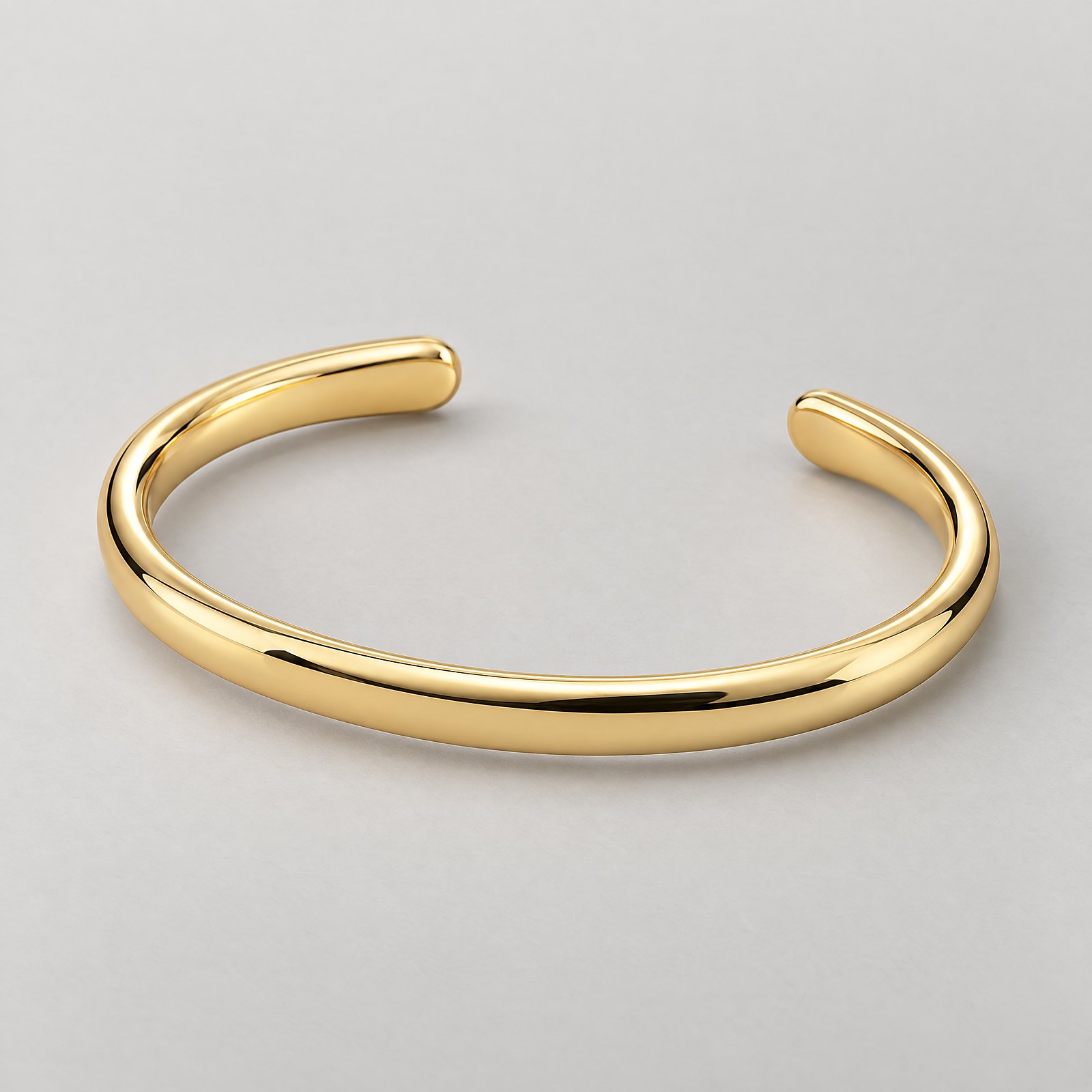 Gold Open Cuff in yellow gold â angled view