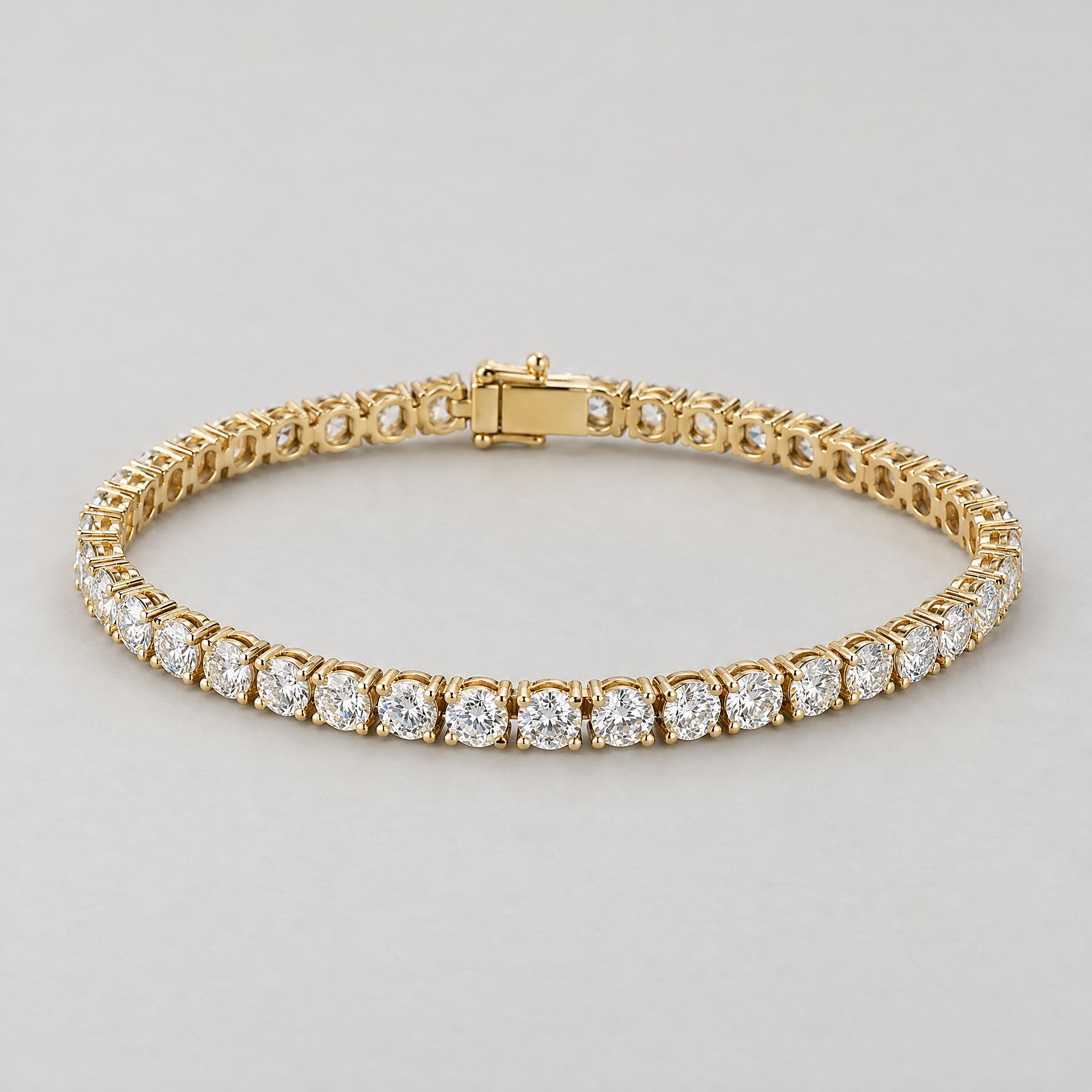 Gold Tennis Bracelet in yellow gold â angled view