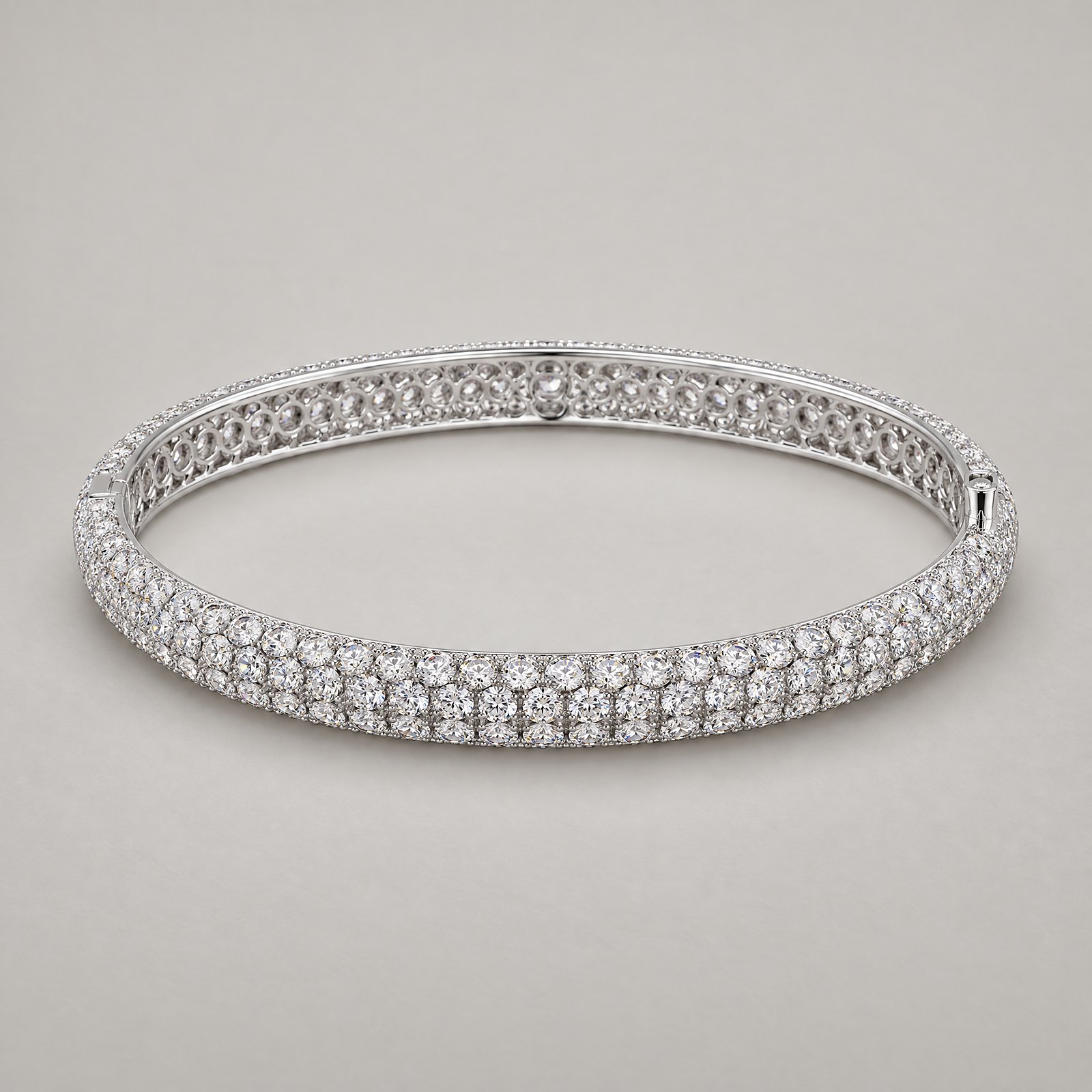 Pavé Bangle in white gold
