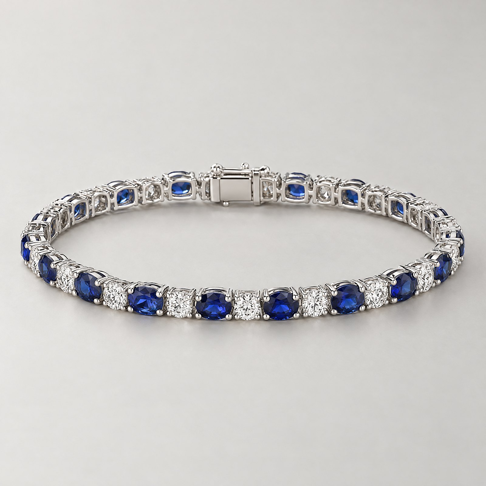 Sapphire Line Bracelet in white gold â angled view