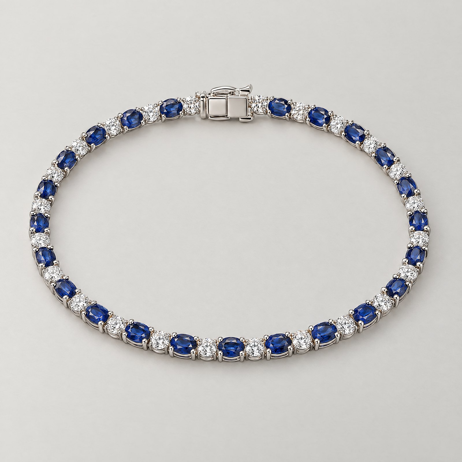Sapphire Line Bracelet in white gold