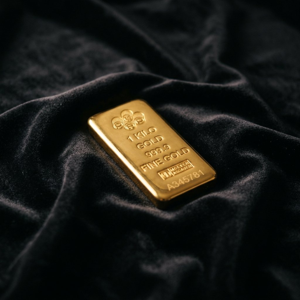100g Gold Bullion on velvet