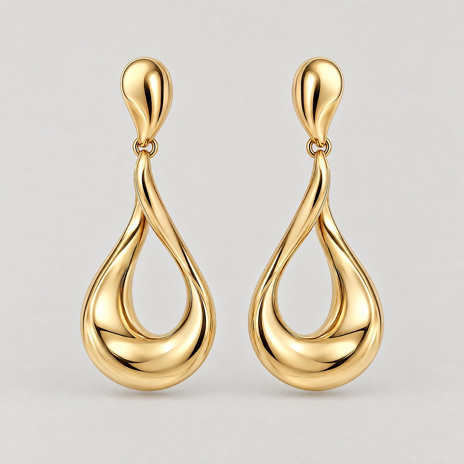 Gold Drop Earrings in yellow gold