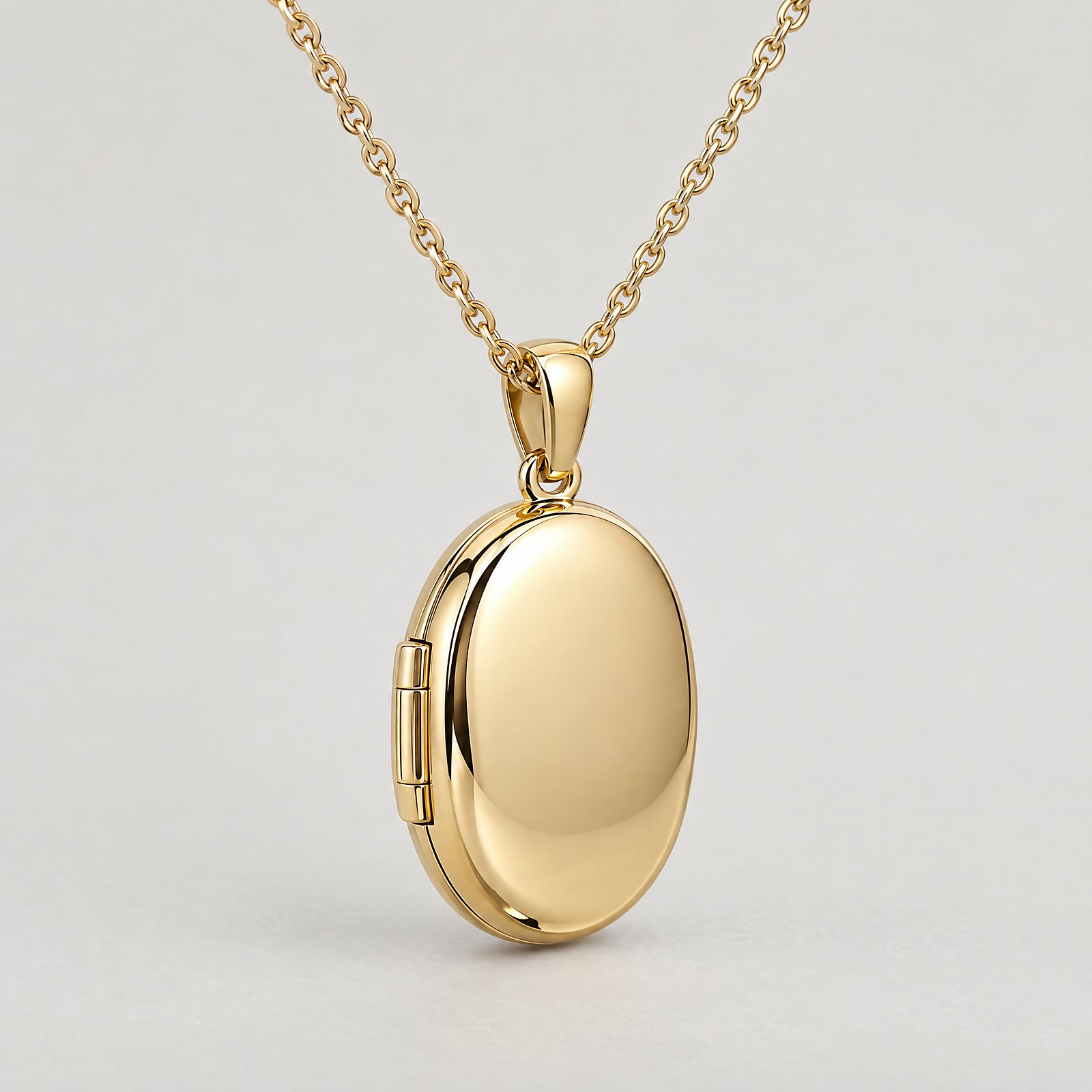 Gold Locket Necklace in yellow gold â angled view