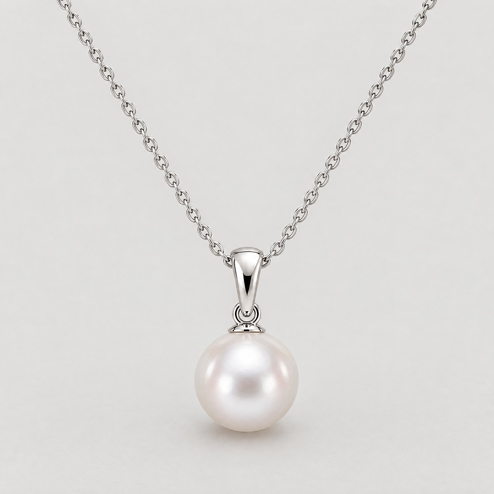 Pearl Pendant Necklace in white gold