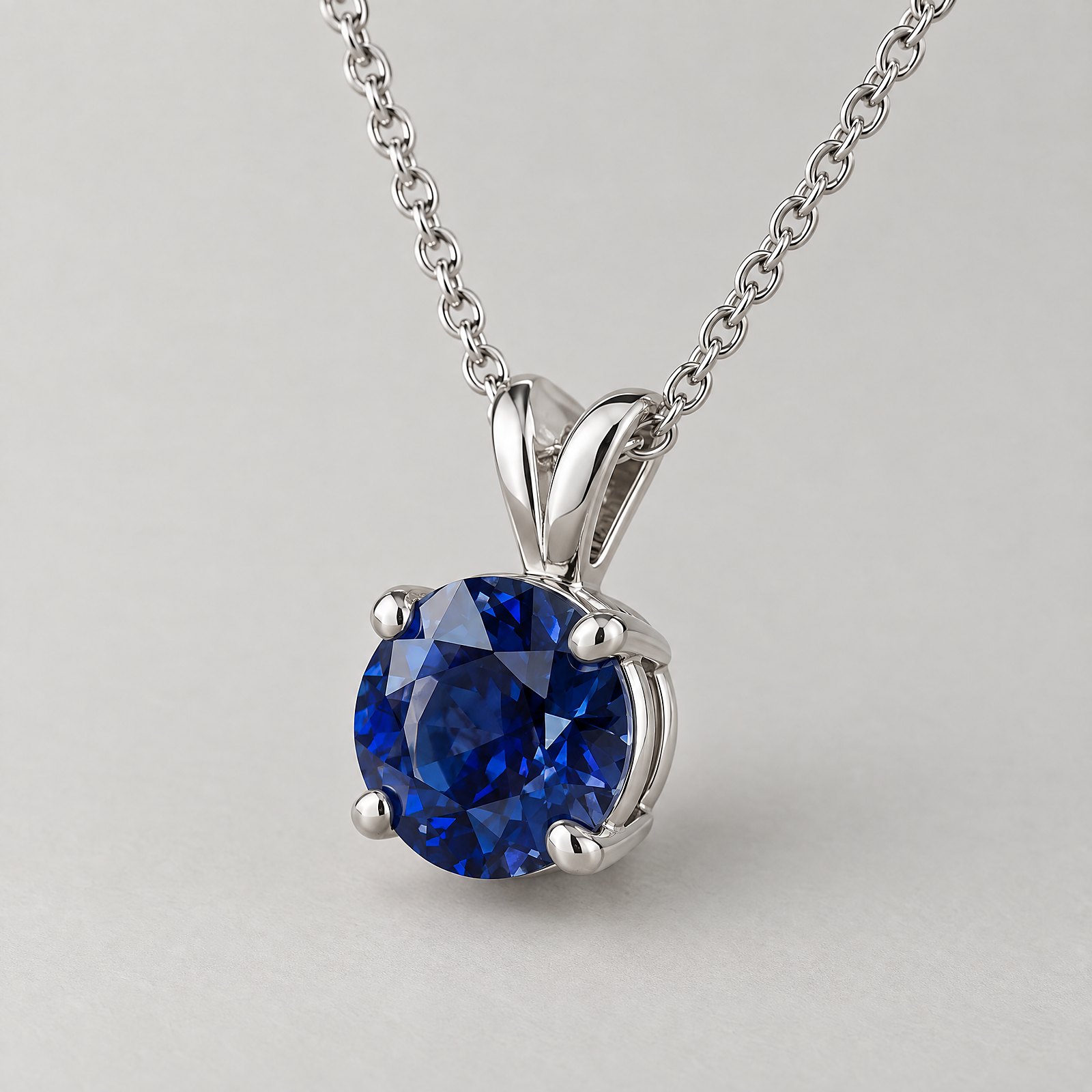 Sapphire Pendant Necklace in white gold â angled view