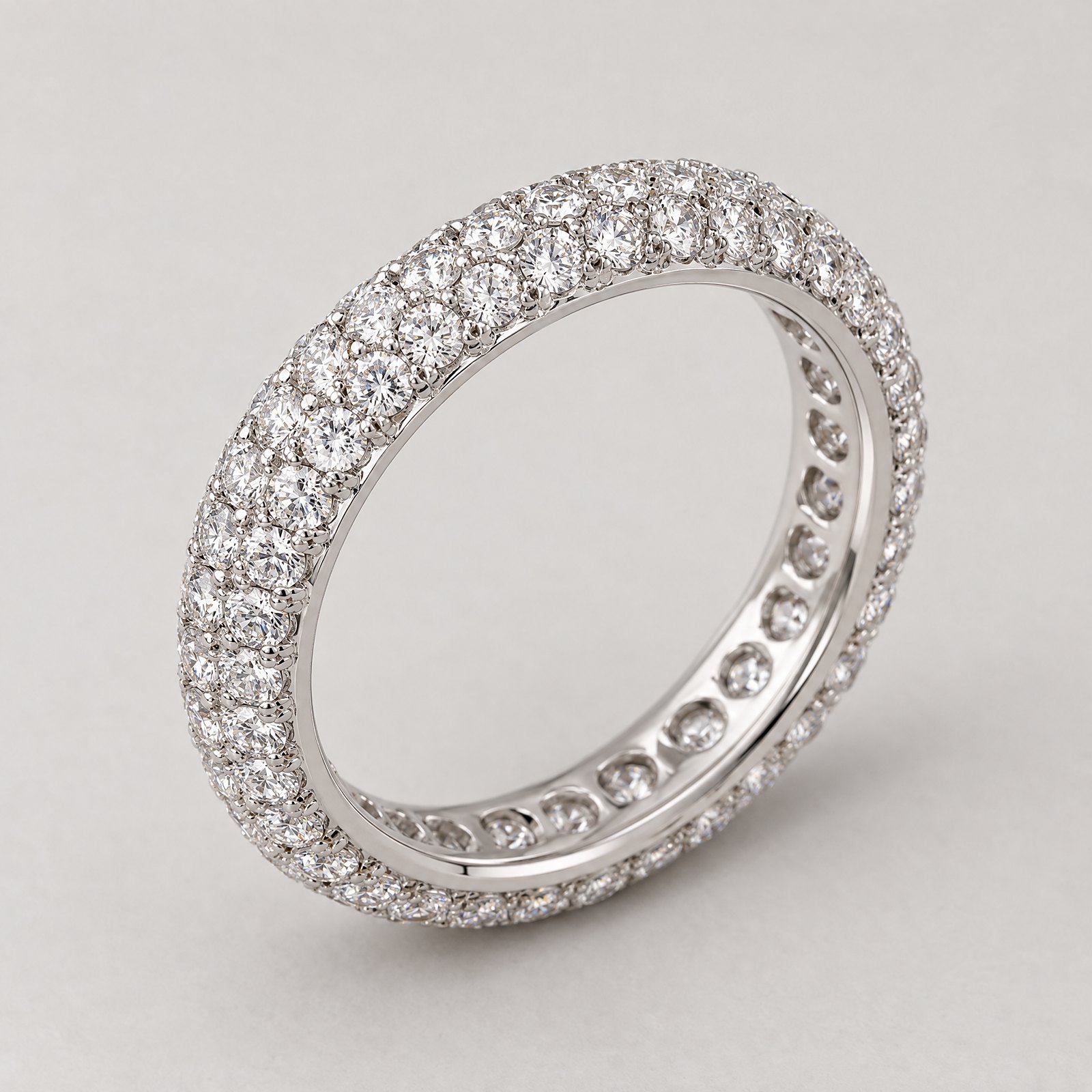 Diamond Wedding Band in white gold â angled view