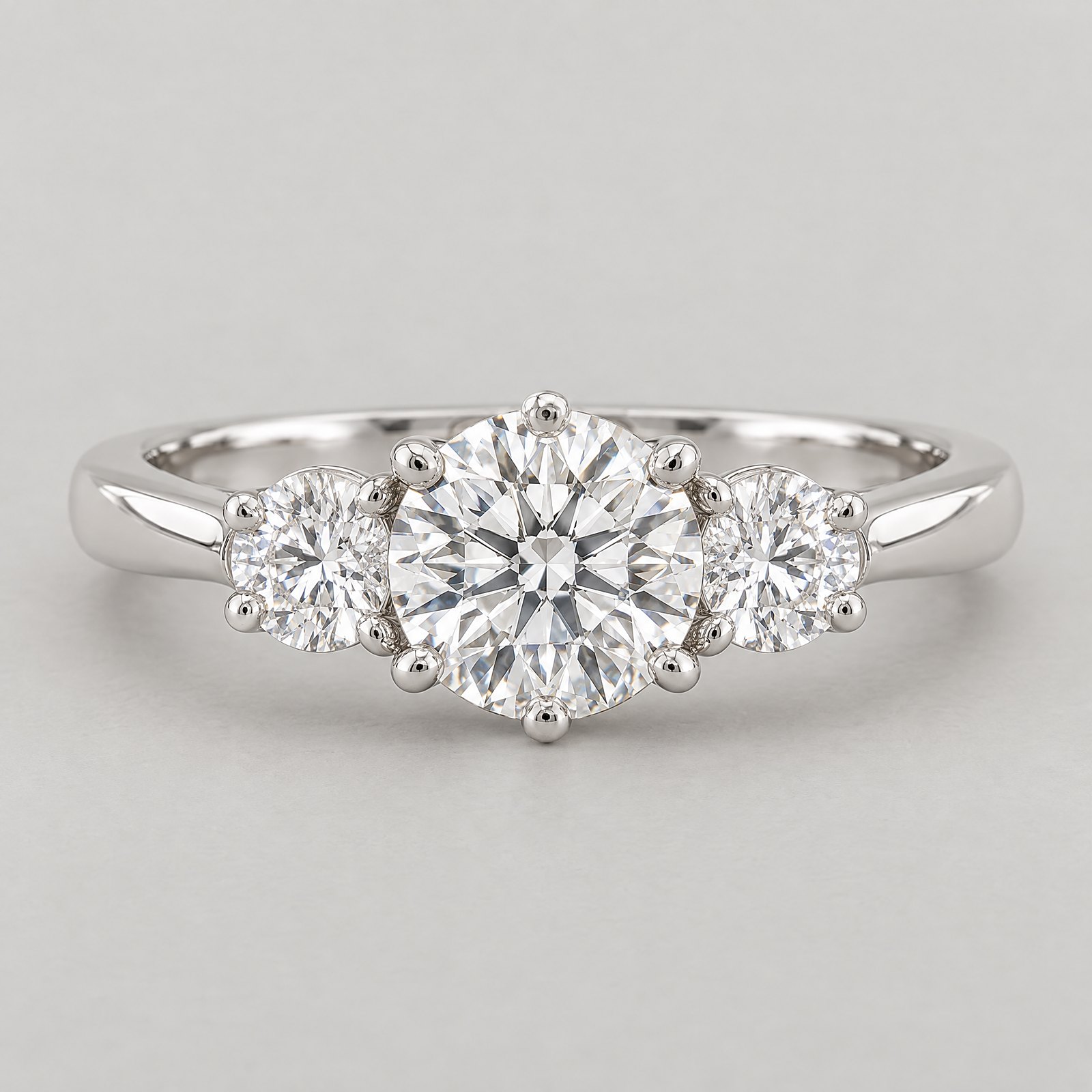 Trilogy Three-Stone Ring in white gold